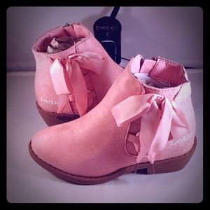 BRAND NEW' BEBE GIRLS' FAUX SUEDE PINK BOOTS